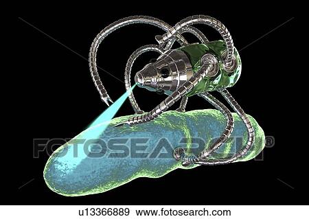 Medical nanorobot fighting with bacterium, illustration View Large Photo Image Stock Photo - Medical nanorobot fighting with bacterium, illustration. Fotosearch