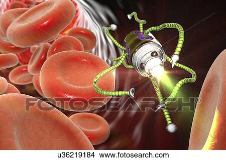 Picture - Medical nanorobot, illustration. Fotosearch