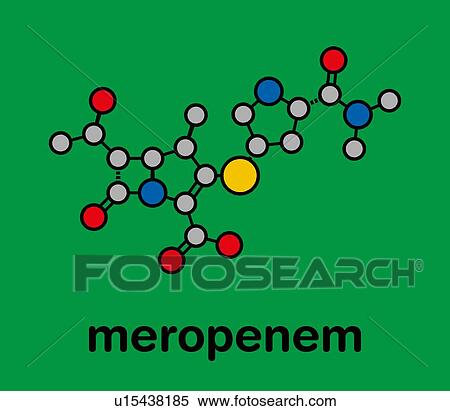 Stock Photography - Meropenem broad-spectrum antibiotic drug, molecular model. Fotosearch