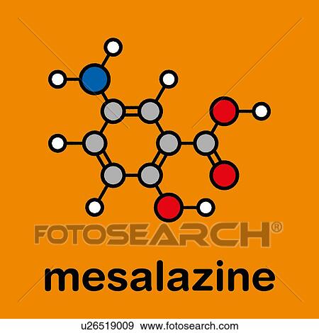 Stock Photo - Mesalazine inflammatory bowel disease drug, molecular model. Fotosearch