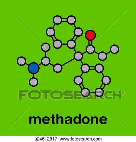 Stock Photo - Methadone opioid dependency drug, molecular model. Fotosearch