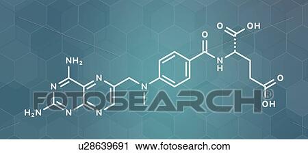 Stock Image - Methotrexate chemotherapy drug, molecular model. Fotosearch
