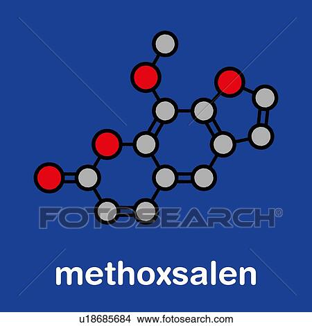 Methoxsalen skin disease drug, molecular model View Large Photo Image Picture - Methoxsalen skin disease drug, molecular model. Fotosearch