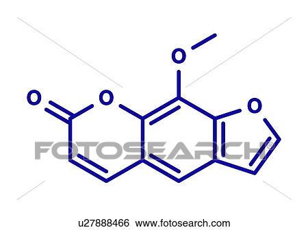 Stock Photograph - Methoxsalen skin disease drug, molecular model. Fotosearch