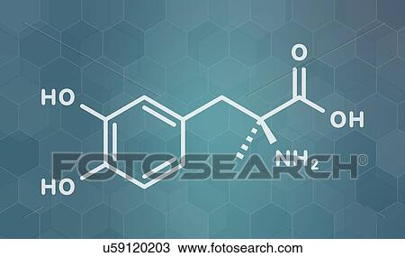Stock Image - Methyldopa high blood pressure drug, molecular model. Fotosearch
