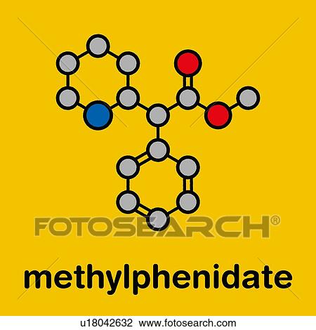 Stock Image - Methylphenidate ADHD drug, molecular model. Fotosearch