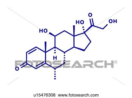 Stock Photo - Methylprednisolone corticosteroid drug, molecular model. Fotosearch