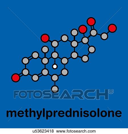 Stock Photo - Methylprednisolone corticosteroid drug, molecular model. Fotosearch