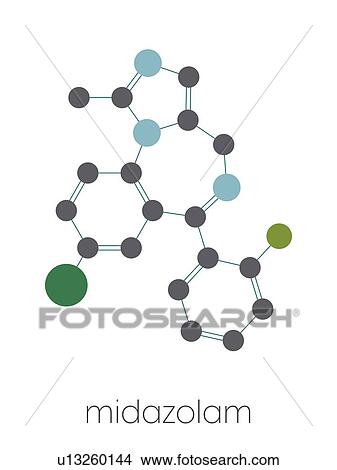 Midazolam benzodiazepine drug, molecular model View Large Photo Image Picture - Midazolam benzodiazepine drug, molecular model. Fotosearch