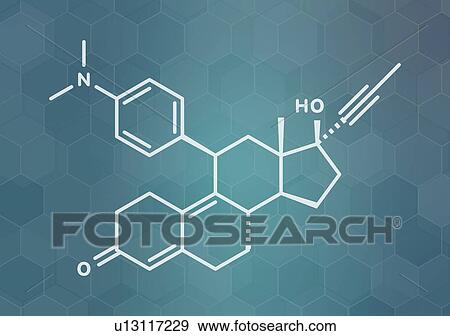 Stock Photo - Mifepristone abortion-inducing drug, molecular model. Fotosearch