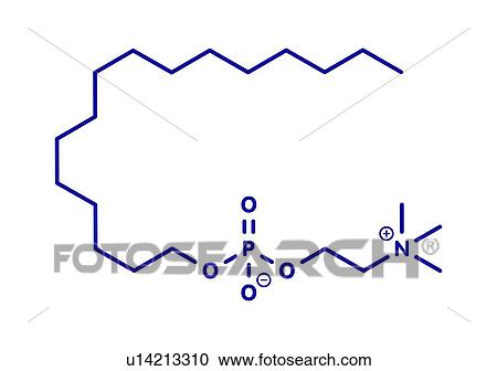 Stock Image - Miltefosine leishmaniasis drug, molecular model. Fotosearch
