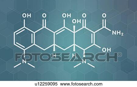 Stock Photography - Minocycline antibiotic drug, molecular model. Fotosearch