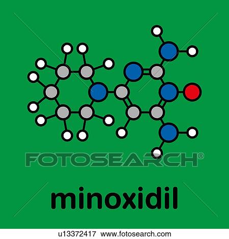 Minoxidil male pattern baldness drug, molecular model View Large Photo Image Stock Photo - Minoxidil male pattern baldness drug, molecular model. Fotosearch