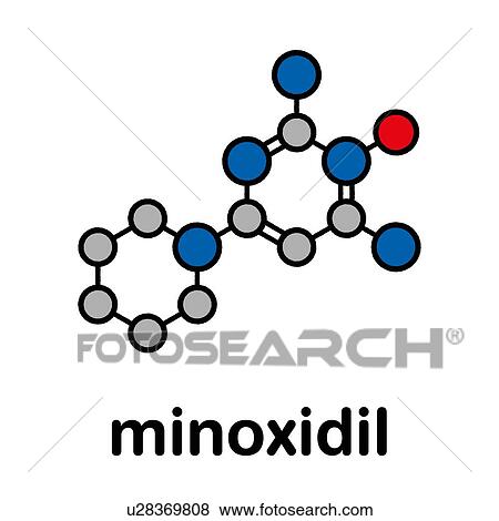 Stock Photo - Minoxidil male pattern baldness drug, molecular model. Fotosearch