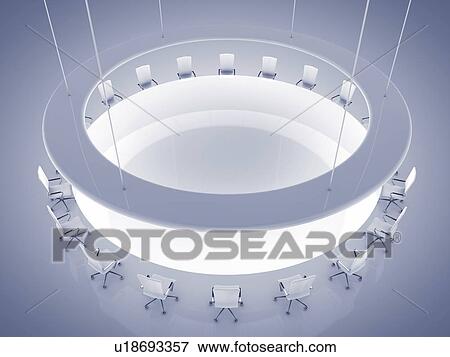 Stock Photo - Modern boardroom interior, illustration. Fotosearch