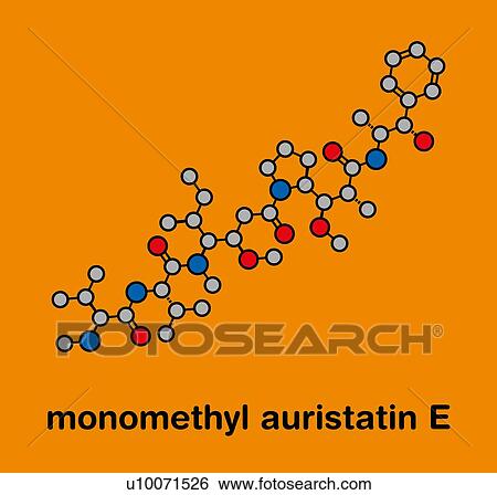 Stock Photograph - Monomethyl auristatin E, molecular model. Fotosearch