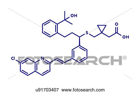 Stock Photo - Montelukast asthma and airway allergy drug, molecular model. Fotosearch