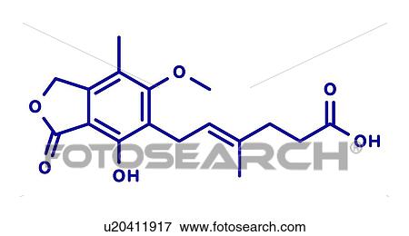 Stock Photo - Mycophenolate immunosuppressive drug, molecular model. Fotosearch