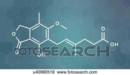 Mycophenolate immunosuppressive drug, molecular model View Large Photo Image Stock Photo - Mycophenolate immunosuppressive drug, molecular model. Fotosearch