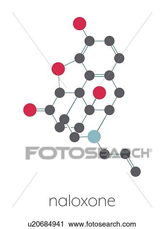 Stock Image - Naloxone opioid receptor antagonist, molecular model. Fotosearch