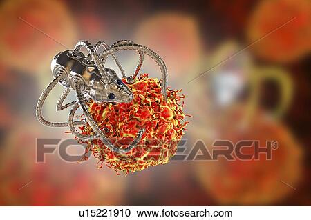 Nanorobots attacking cancer, illustration View Large Photo Image Stock Image - Nanorobots attacking cancer, illustration. Fotosearch