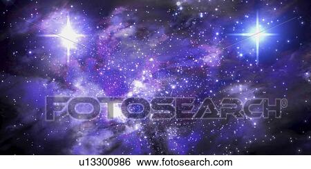 Nebula and stars, illustration View Large Photo Image Stock Photograph - Nebula and stars, illustration. Fotosearch