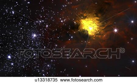 Nebula and stars, illustration View Large Photo Image Stock Photography - Nebula and stars, illustration. Fotosearch