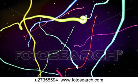 Neon streamers, illustration View Large Photo Image Picture - Neon streamers, illustration. Fotosearch