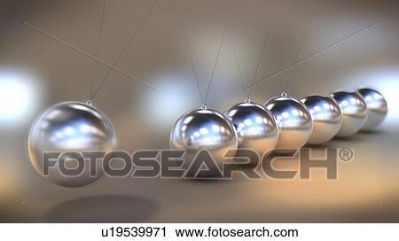 Stock Image - Newton's cradle, illustration. Fotosearch