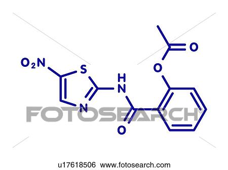 Stock Photograph - Nitazoxanide antiprotozoal drug, molecular model. Fotosearch