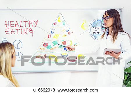 Stock Photo - Nutritionist with female patient. Fotosearch