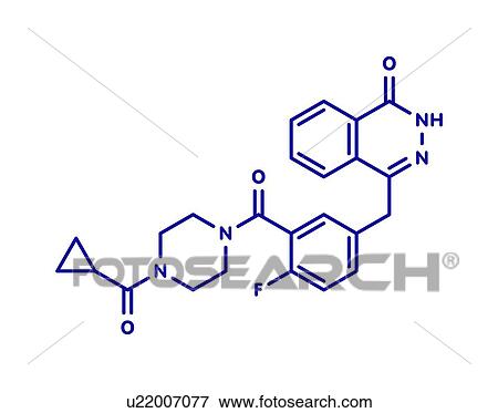 Stock Photo - Olaparib cancer drug, molecular model. Fotosearch