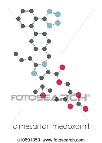 Olmesartan high blood pressure drug, molecular model View Large Photo Image Stock Image - Olmesartan high blood pressure drug, molecular model. Fotosearch