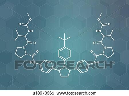 Stock Photography - Ombitasvir hepatitis C virus drug, molecular model. Fotosearch