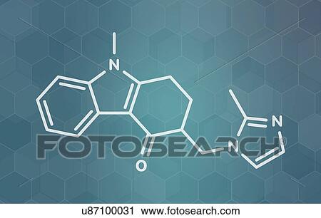 Stock Image - Ondansetron nausea and vomiting drug, molecular model. Fotosearch