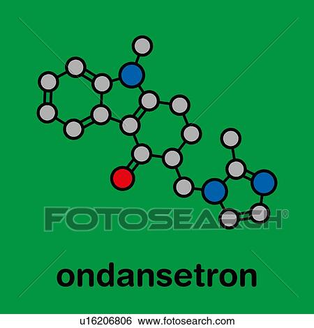 Stock Photograph - Ondansetron nausea and vomiting drug, molecular model. Fotosearch