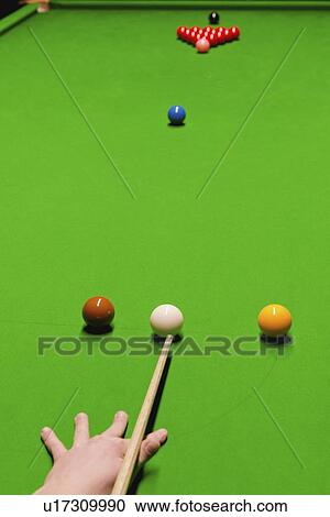 Stock Image - Opening snooker shot. Fotosearch
