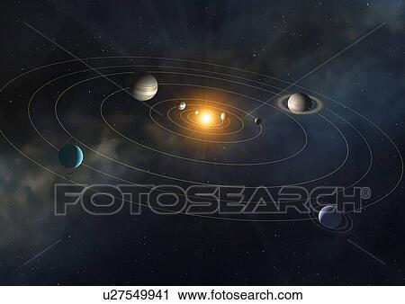 Orbits of planets in the Solar System, illustration View Large Photo Image Stock Image - Orbits of planets in the Solar System, illustration. Fotosearch