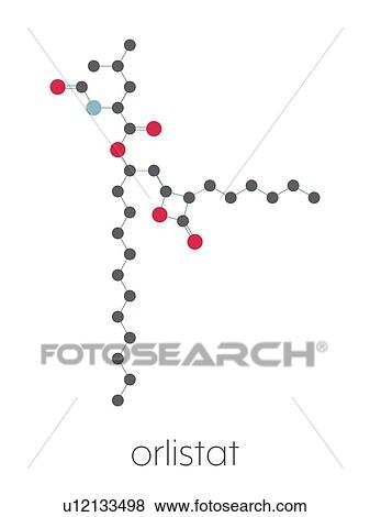 Stock Photo - Orlistat obesity drug, molecular model. Fotosearch