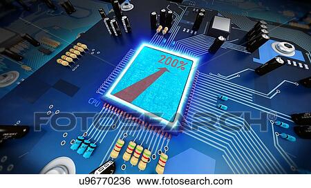 Overclocked computer processor, illustration View Large Photo Image Stock Photograph - Overclocked computer processor, illustration. Fotosearch