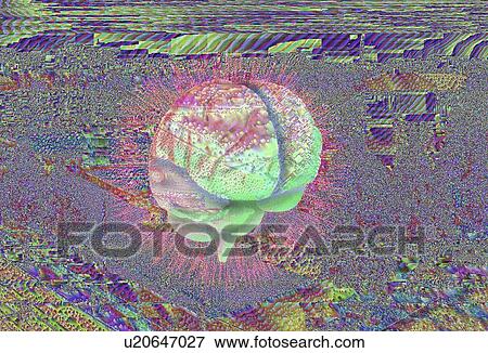 Stock Photo - Overstimulated brain in chaotic landscape, illustration. Fotosearch