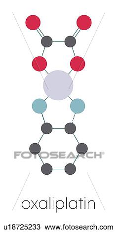Stock Image - Oxaliplatin chemotherapy drug, molecular model. Fotosearch