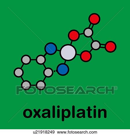 Stock Photo - Oxaliplatin chemotherapy drug, molecular model. Fotosearch
