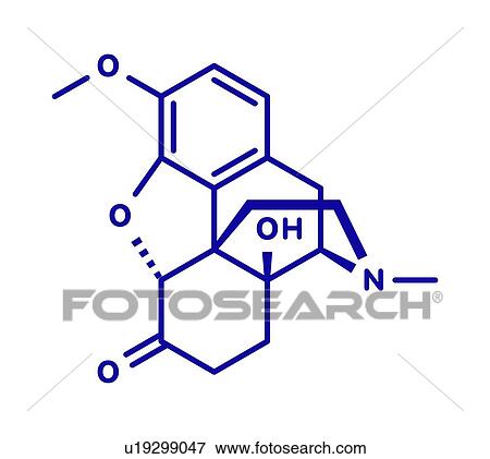 Stock Photo - Oxycodone pain relief drug, molecular model. Fotosearch