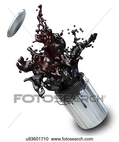 Stock Image - Pain splashing from bucket, illustration. Fotosearch