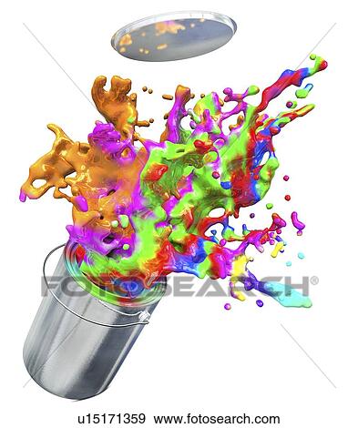 Pain splashing from bucket, illustration View Large Photo Image Stock Photo - Pain splashing from bucket, illustration. Fotosearch