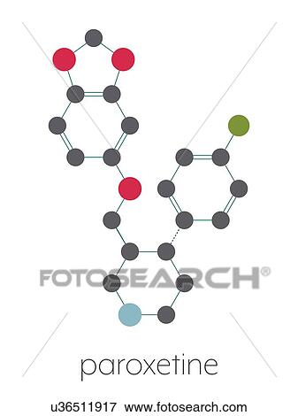Stock Photo - Paroxetine antidepressant drug, molecular model. Fotosearch