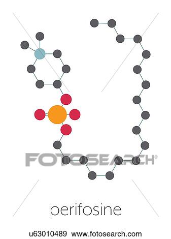 Stock Photo - Perifosine investigational cancer drug, molecular model. Fotosearch