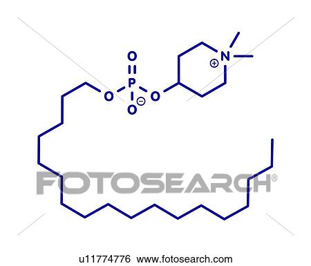Stock Photograph - Perifosine investigational cancer drug, molecular model. Fotosearch