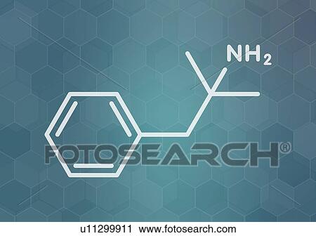 Stock Image - Phentermine appetite suppressant drug, molecular model. Fotosearch